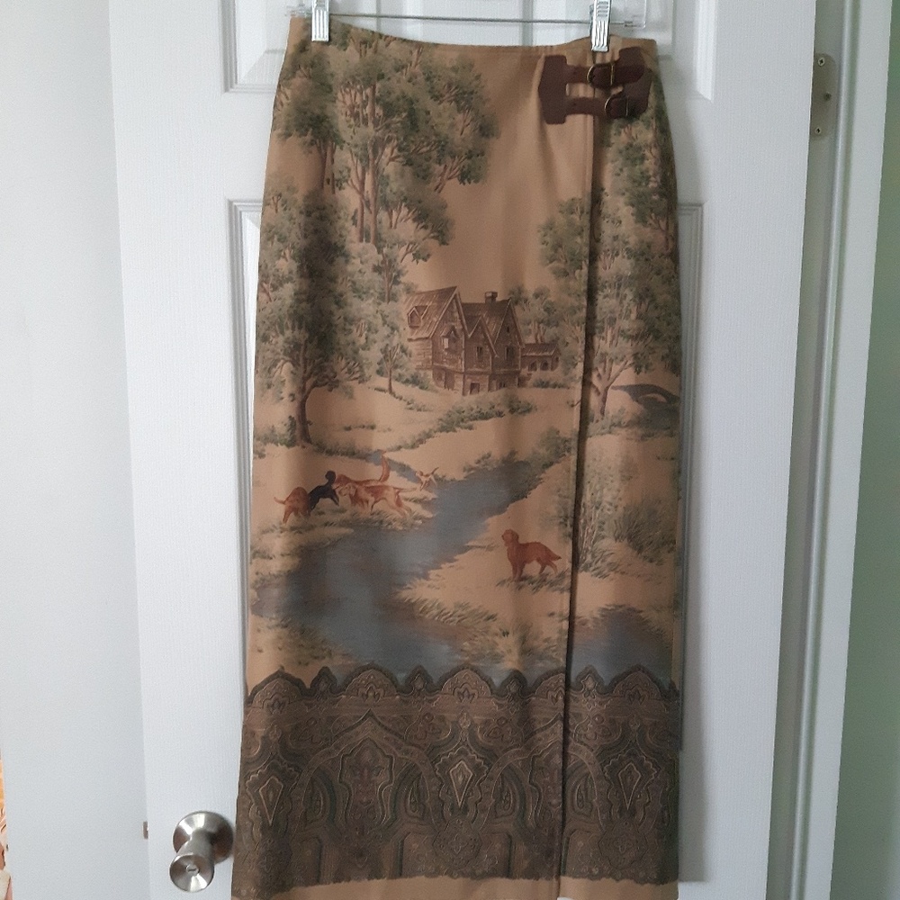 Vintage Ralph Lauren Dog Wrap Skirt
